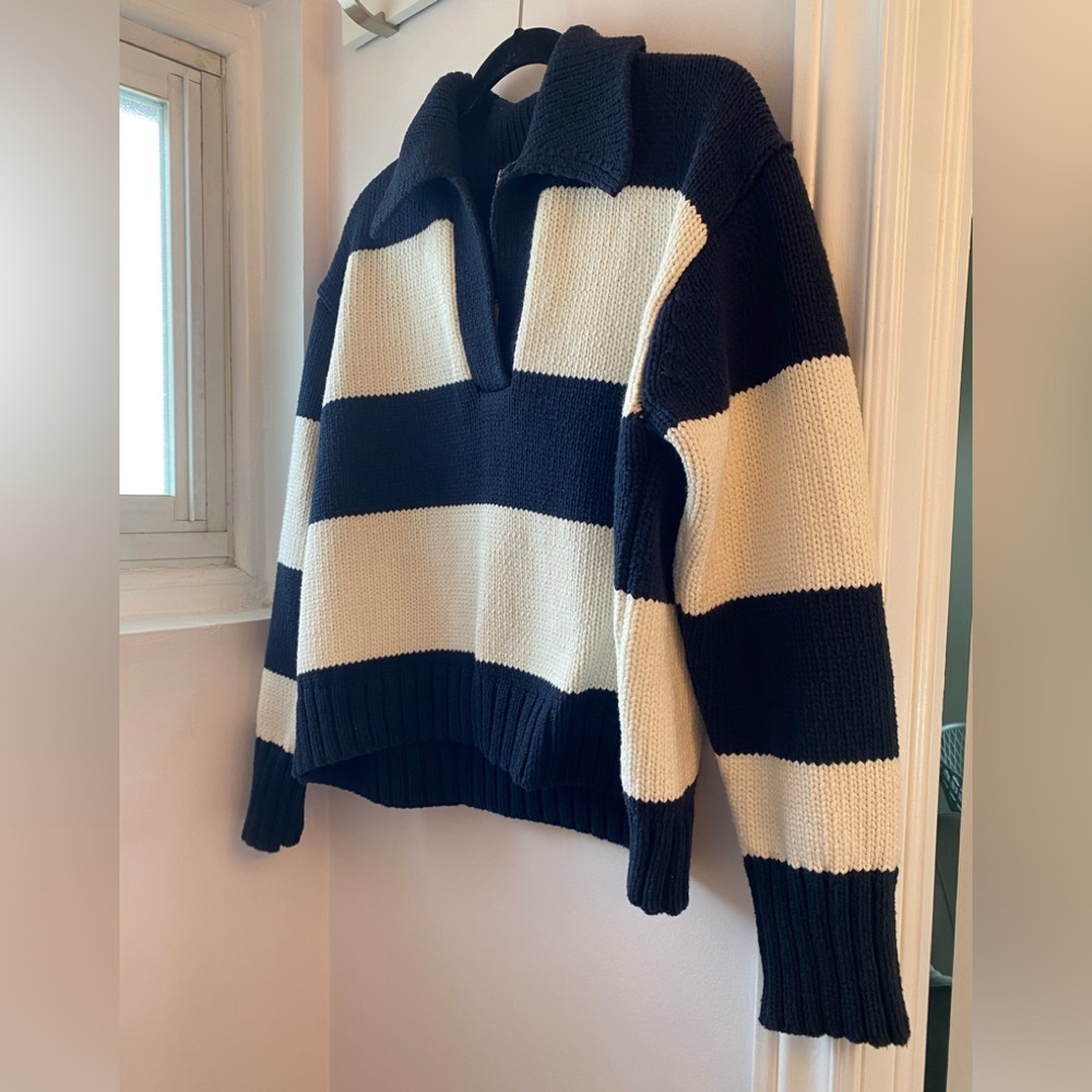 Rugby Cropped Striped Sweater